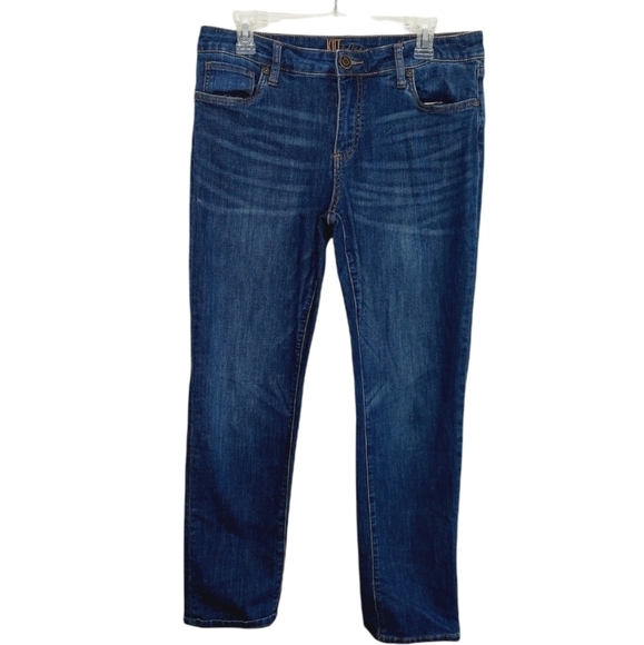 Kut From The Kloth Size 10 Stretch Denim High-Rise Jean Medium Wash straight leg - Picture 1 of 9